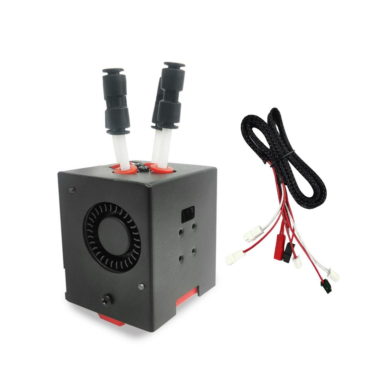 Zonestar M4V6_Z9V5 3D Printing Head  4-IN-1-OUT Mix Color Hotend Assemble for Z9V5 3D Printer (New Version)  with A Extension Wire High Print Temperature Suitable for Filament PLA / PLA+ / PETG ABS / HIPS