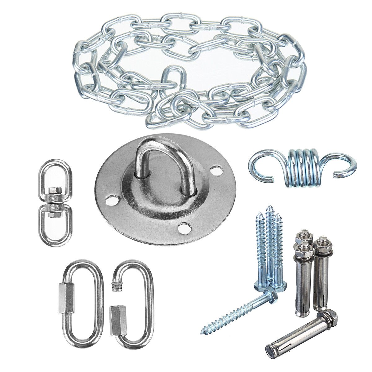 700LB Hammock Chair Hanging Kit Stainless Steel Spring Swivel Hook Ceiling Mount