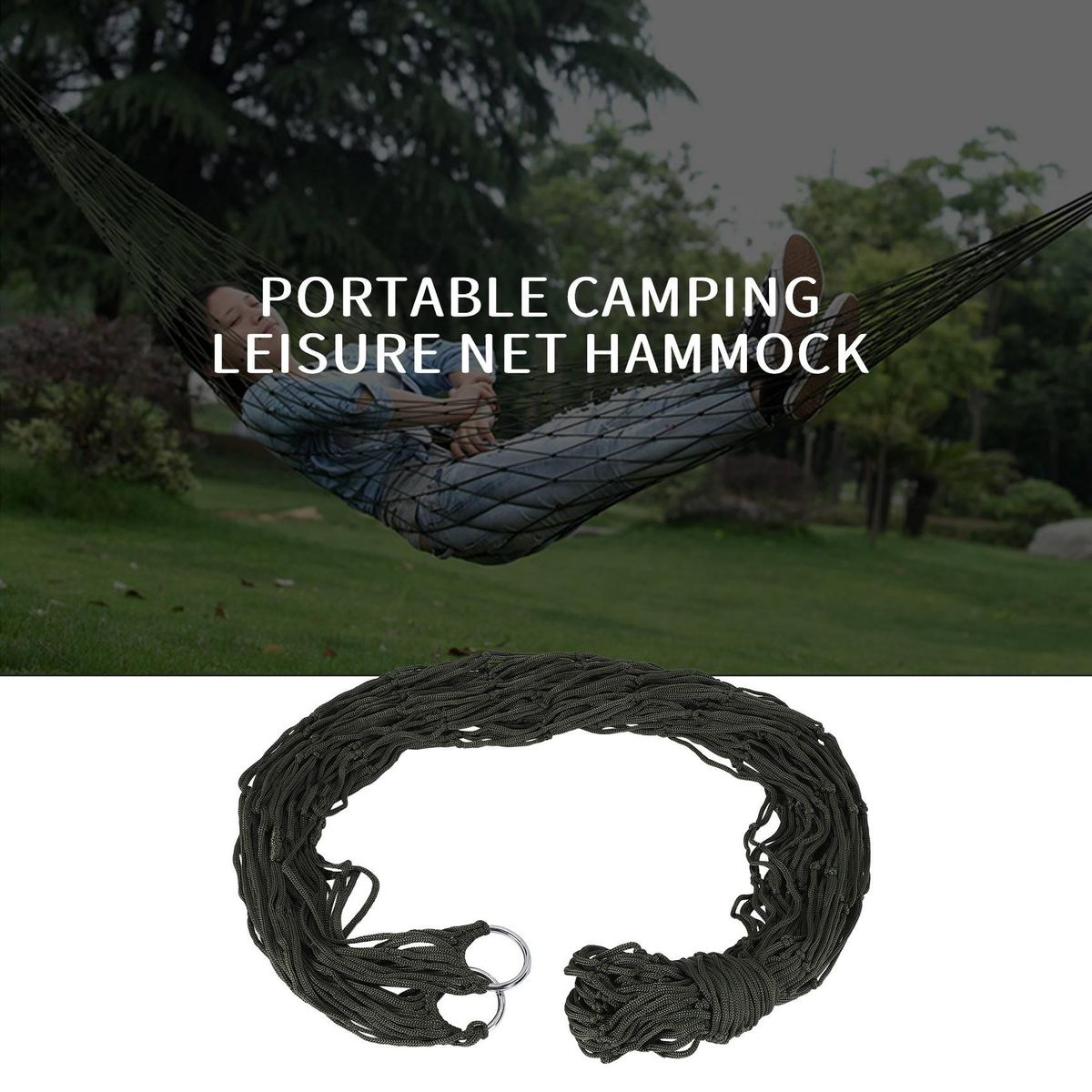 Portable Outdoor Sport Hammock Outdoor Camping Hammock Mesh Net for Garden Beach Yard Travel Garden Swing Hanging Bed