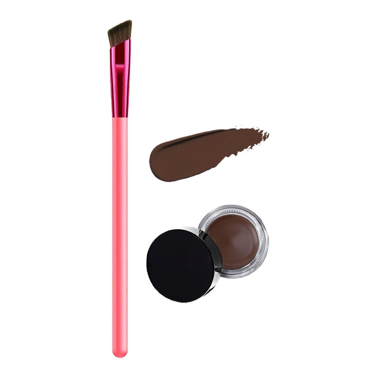 1 Set Brow Brush Kit Multi-functional Wild Eyebrow Pomade Brush Kit Dark Brown