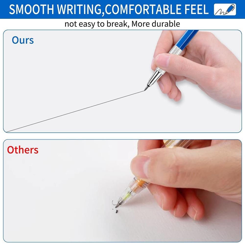 Welders Pencil with 6Pcs Round Refills, 2.0 mm Mechanical Pencil Marker for Pipe Fitter Welder Construction Woodworking