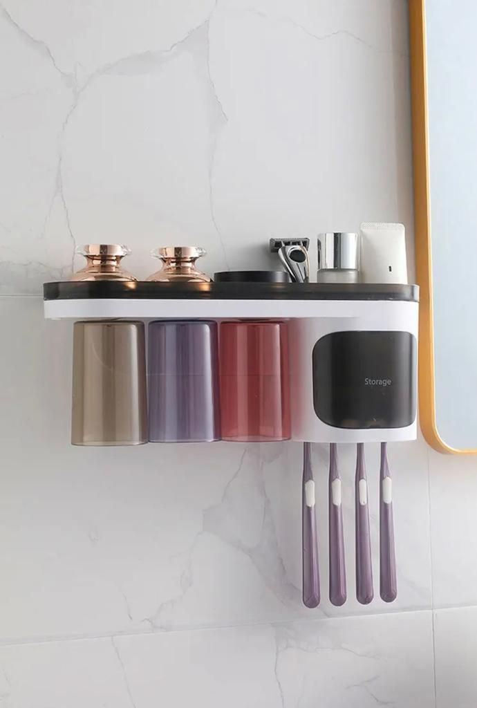 Toothbrush Holder / Bathroom Storage Organizer With 3 Cups
