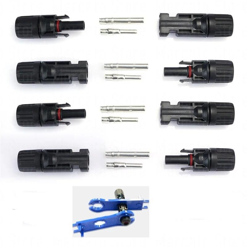 10 Pairs Solar Panel Connector Male and Female + 1pair Spanner Fit For Solar Cable Cross Sections 2.5mm2~6.0mm2 IP67