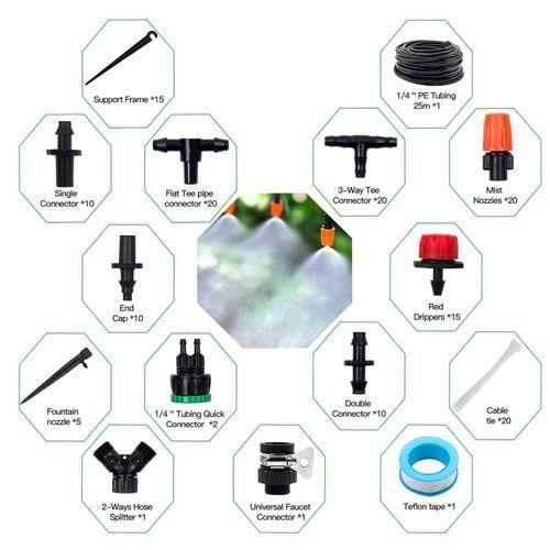 151Pcs Irrigation Kit, 25M Mini Drip Irrigation