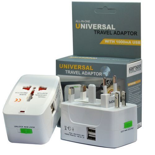 Universal Travel Adaptor With USB Port- Two Pieces
