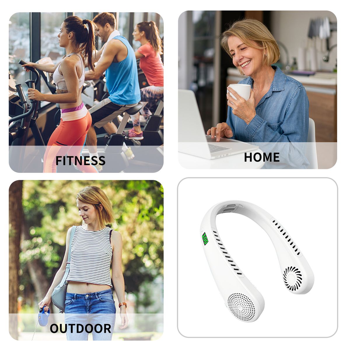 Portable Neck Fan Hands Free Bladeless Neck Fan, 360°