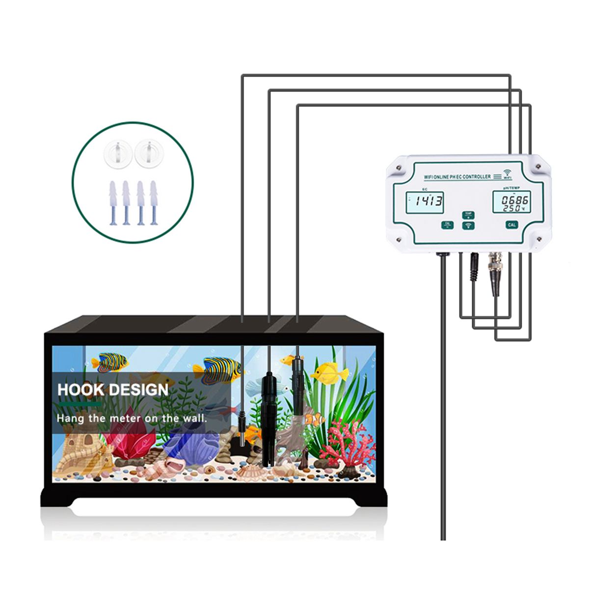 3-in-1 PH/EC/TEMP Water Quality Detector Wireless WiFi