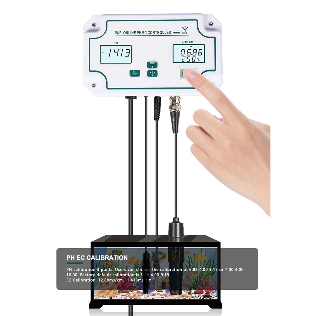 3-in-1 PH/EC/TEMP Water Quality Detector Wireless WiFi