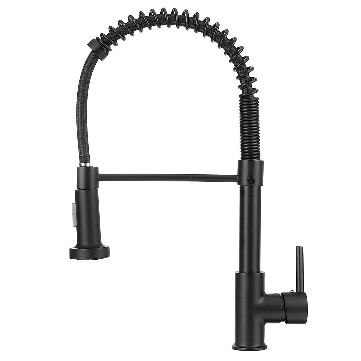 Bathroom Faucet 360° Rotating Chrome Copper With Pull Down Hose Spray Single Handle Lever Hot And Cold Tap Water Basin Kitchen Sink Wash Home Black