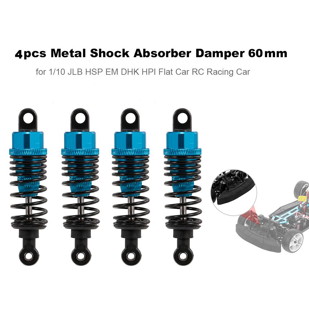 4pcs RC Car Parts Metal Shock Absorber Damper 60mm For 1:10