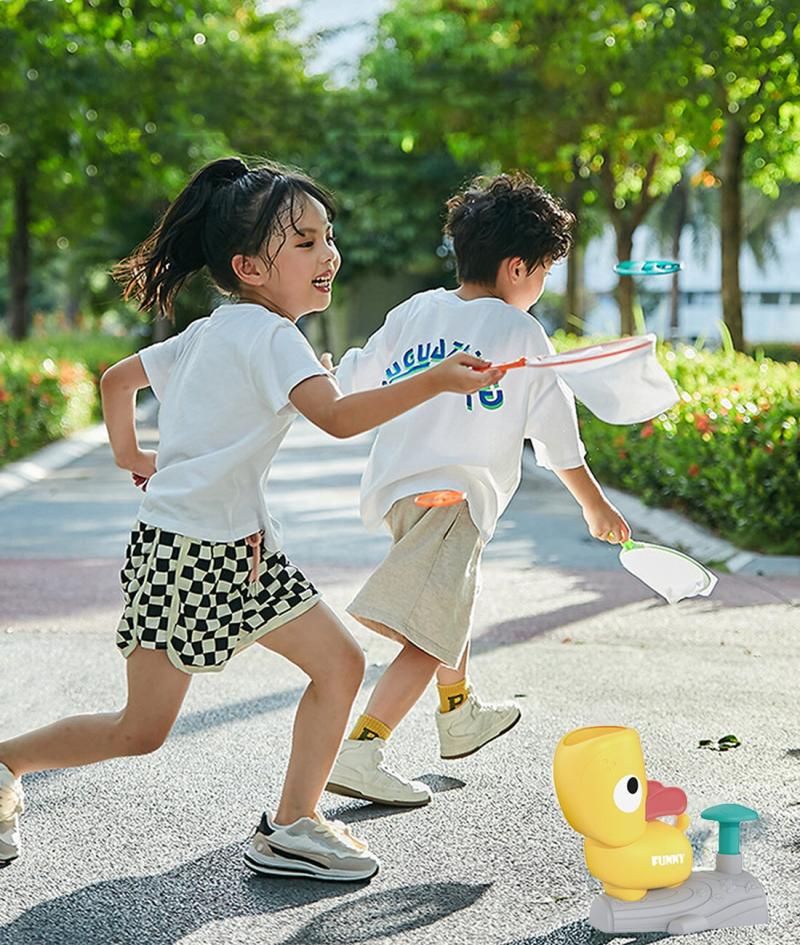 Dog Flying Disc Launcher Toy Interactive Fetch Toy (Yellow)
