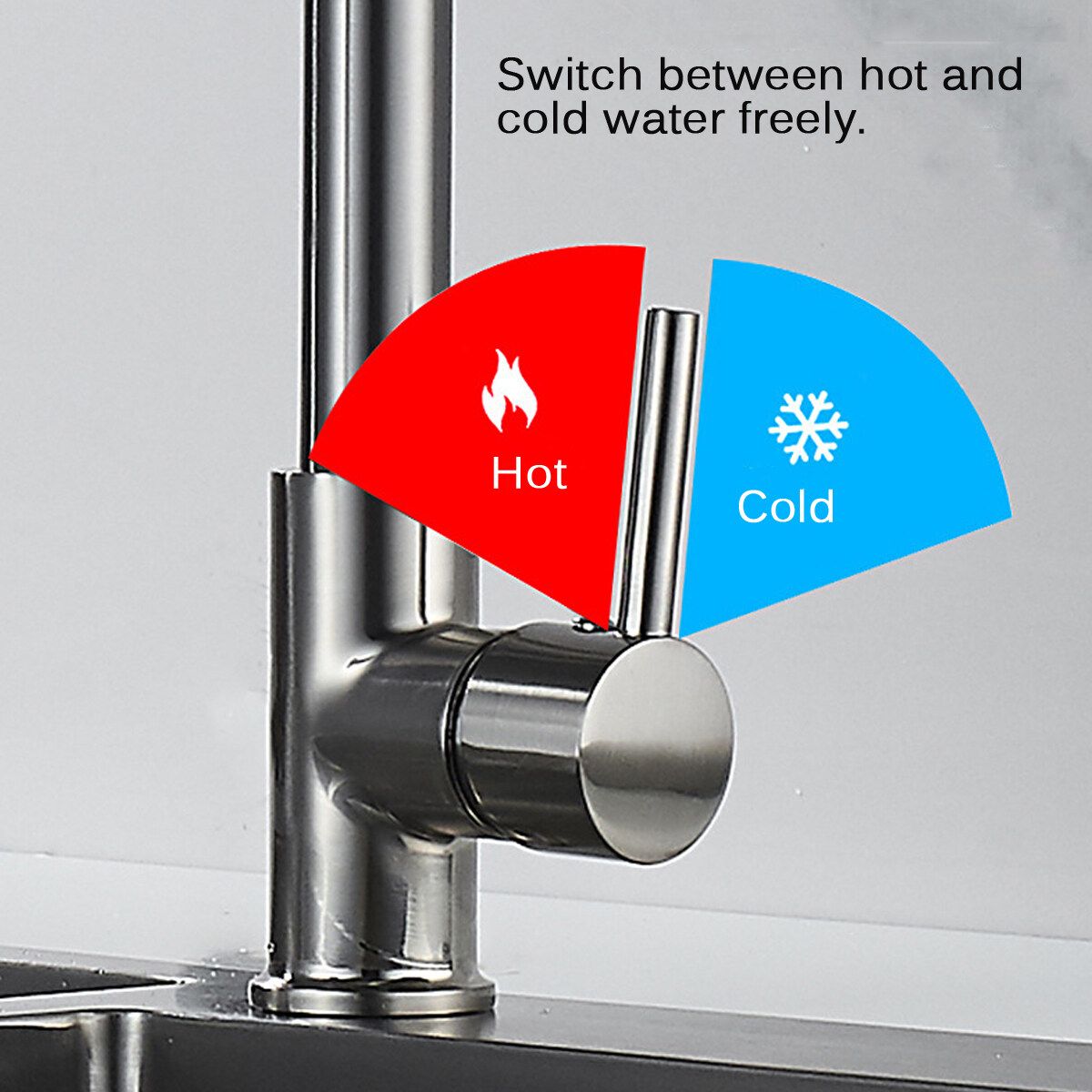 Bathroom Faucet 360° Rotating Chrome Copper With Pull Down Hose Spray Single Handle Lever Hot And Cold Tap Water Basin Kitchen Sink Wash Home Brushed