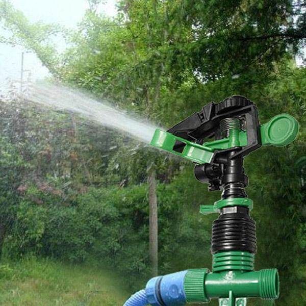 Portable Hose Pipe Water Garden Lawn Impulse Impact Sprinkler Spike Spray H: 13