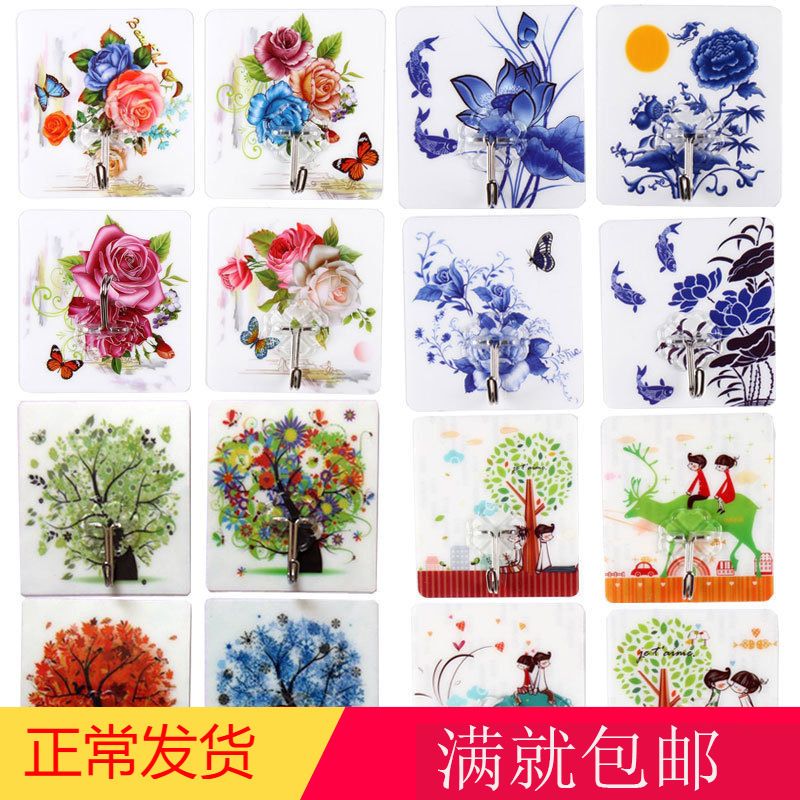 Character Stickers Adhesive Wall Hook- 10pcs