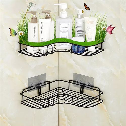 Iron Wrought Shelf Wall Mount With Suction No Drilling