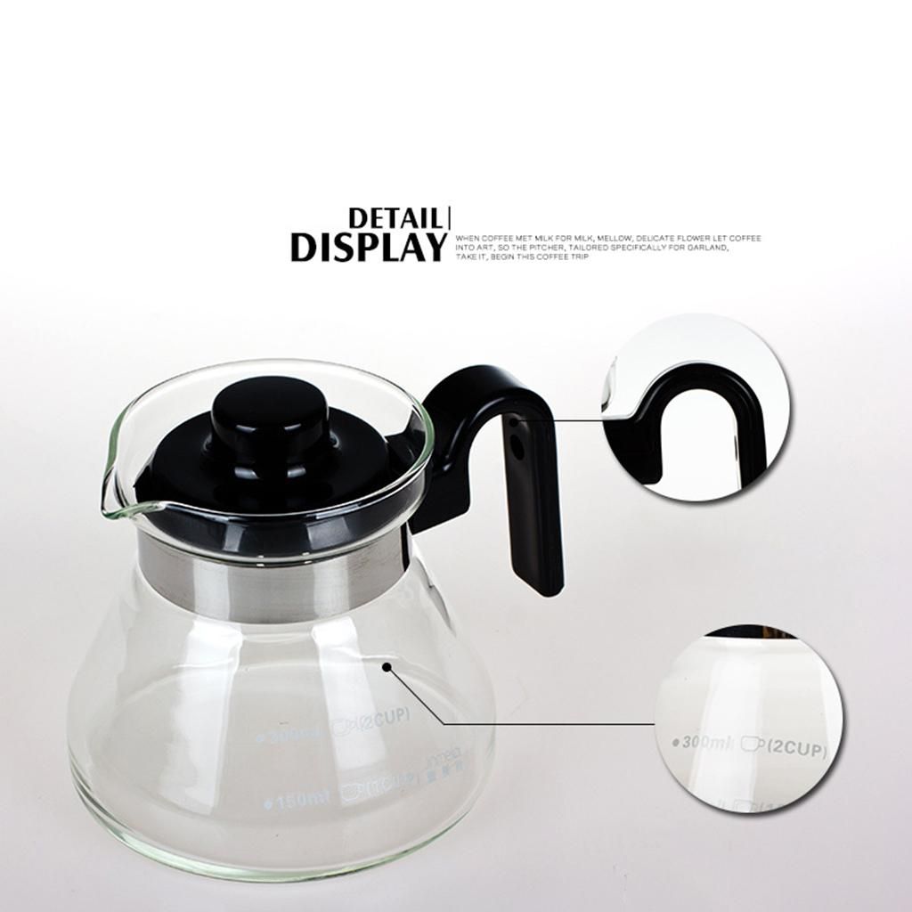 300ml Coffee Server Heat Resistant Glass Range Coffee Carafe Tea