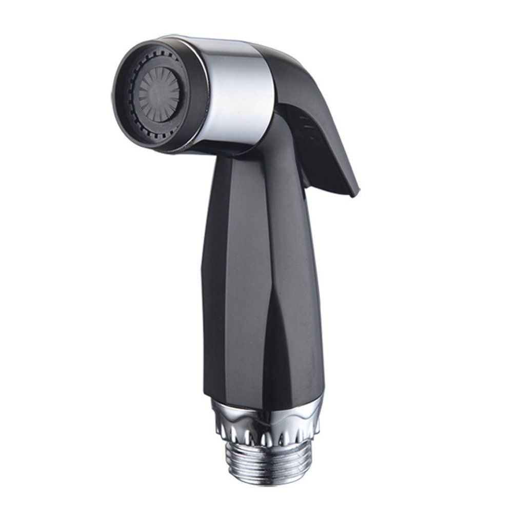 ABS Handheld Small Spray Gun Personal Hand Held Shower Head Douche Toilet Bidet Spray Bathroom  Flower    Sprinkler Body Cleaner-black+silver