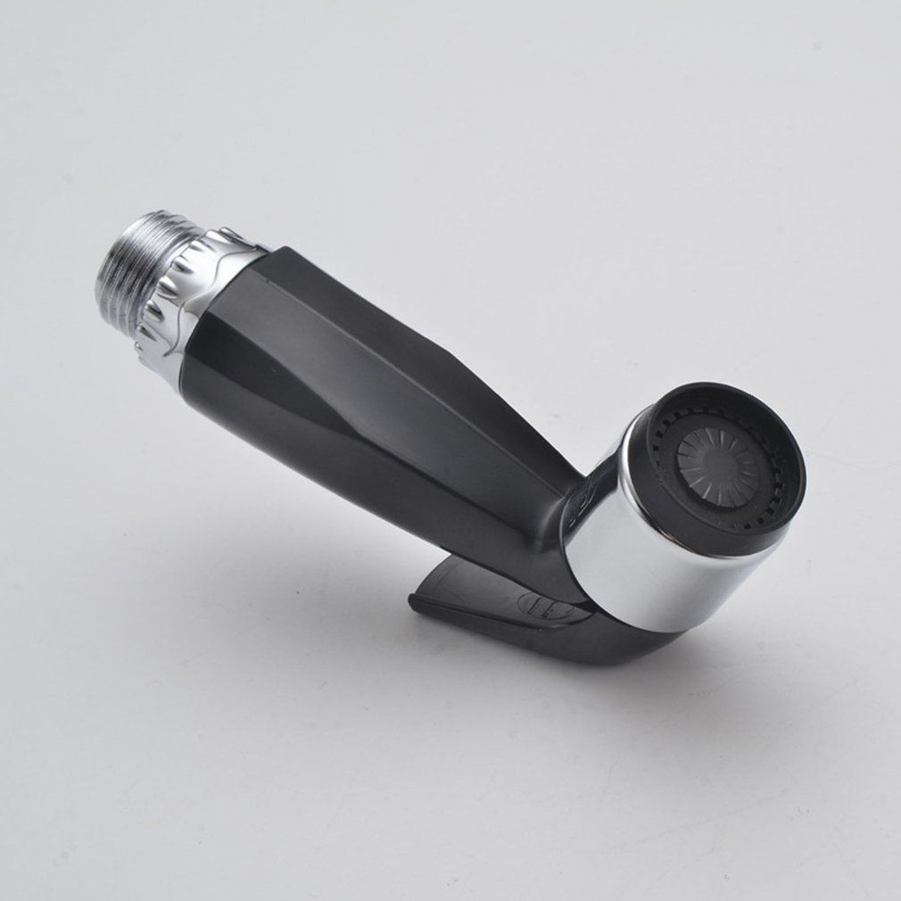 ABS Handheld Small Spray Gun Personal Hand Held Shower Head Douche Toilet Bidet Spray Bathroom  Flower    Sprinkler Body Cleaner-black+silver
