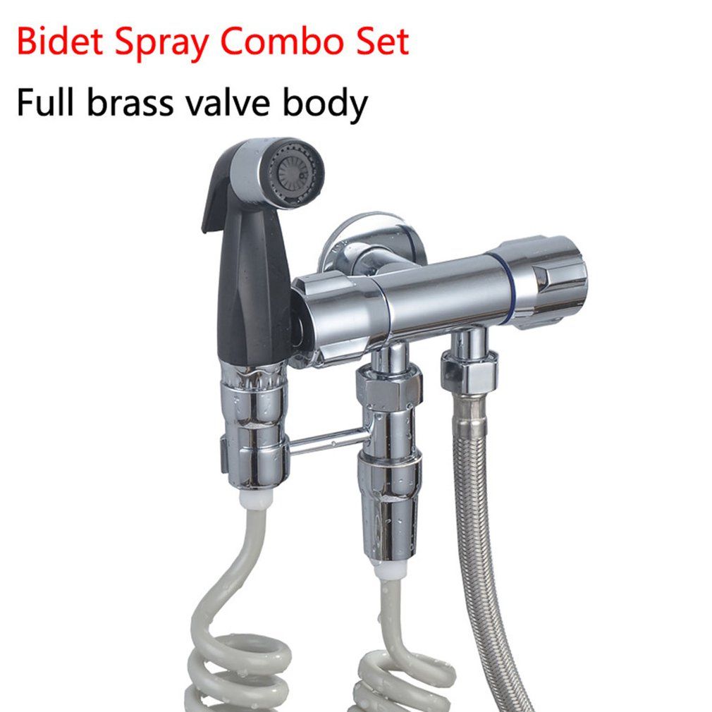 ABS Handheld Small Spray Gun Personal Hand Held Shower Head Douche Toilet Bidet Spray Bathroom  Flower    Sprinkler Body Cleaner-black+silver