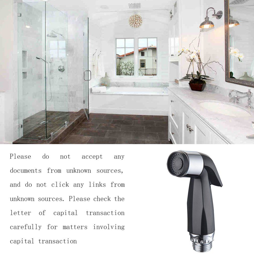 ABS Handheld Small Spray Gun Personal Hand Held Shower Head Douche Toilet Bidet Spray Bathroom  Flower    Sprinkler Body Cleaner-black+silver