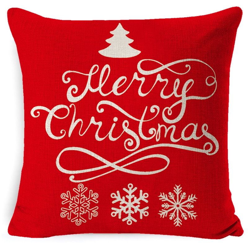 3 PCS Christmas Linen Red Hug Pillowcase Without Pillow Core, Specification: 45 X 45cm(SDBZ-003102)
