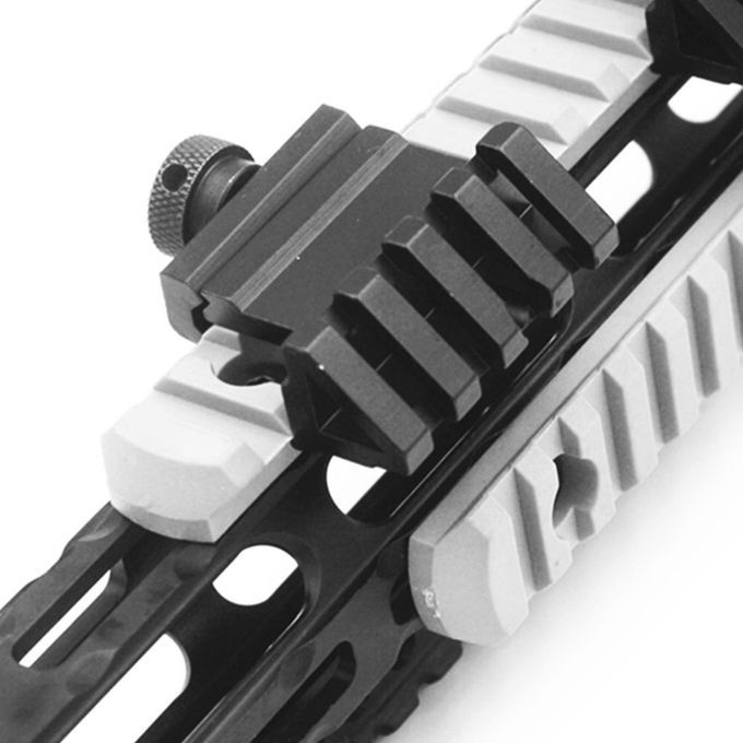 Adapter With 45° Angle Aluminum Mounting   4 Slot Airsoft Rail Mount-black