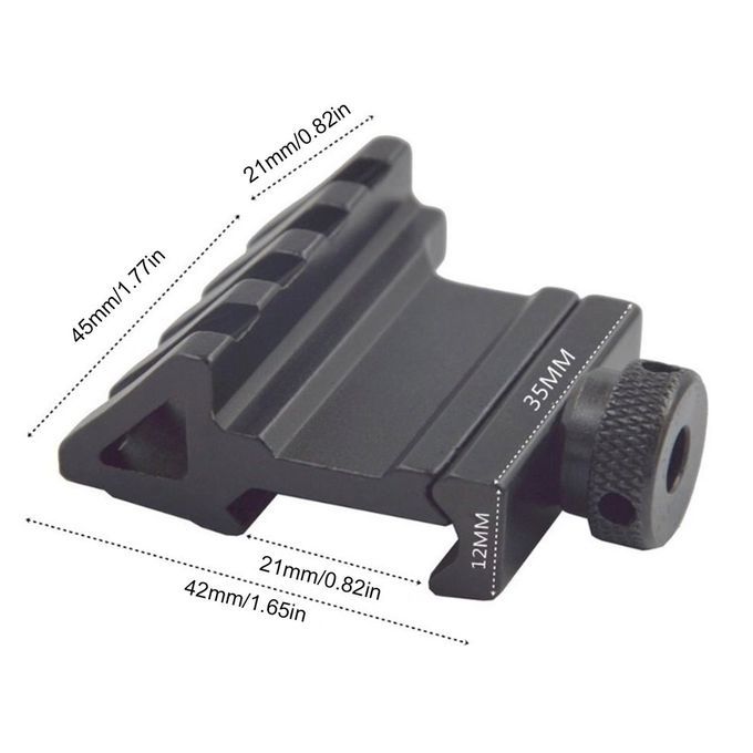 Adapter With 45° Angle Aluminum Mounting   4 Slot Airsoft Rail Mount-black