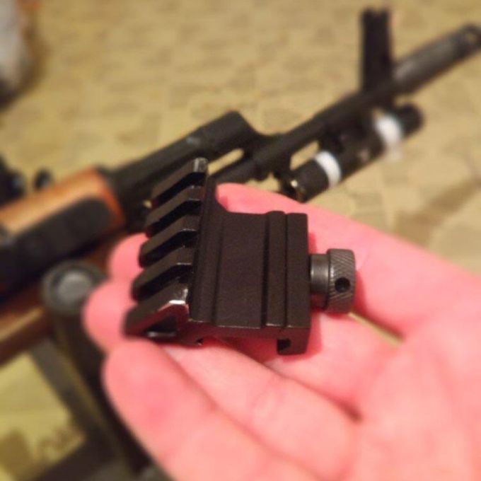 Adapter With 45° Angle Aluminum Mounting   4 Slot Airsoft Rail Mount-black