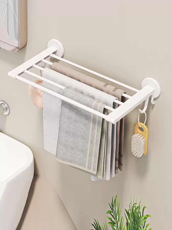 Bathroom Towel Rack & Sponge Hanger