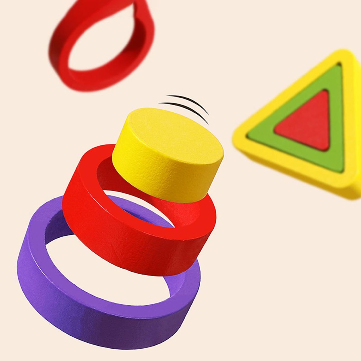 Kids Toys Jigsaw Geometric Shape Brain Game Jigsaw Board Yellow and Green