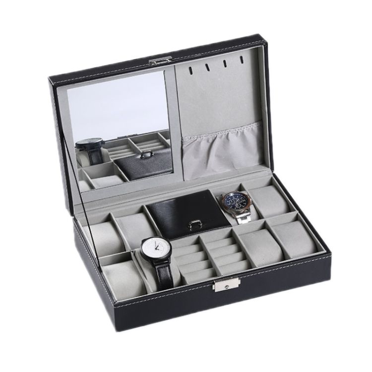 8-bit Watch Display Storage Box Jewelry Box With Mirror