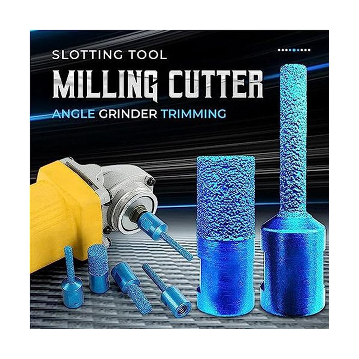 Slotting Tool Angle Grinder Trimming Milling Cutter, Carbide End Mills Set (Set)