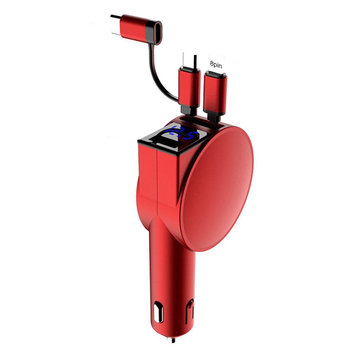 Car Charger Adapter 3 Ports Car Charger Socket Red