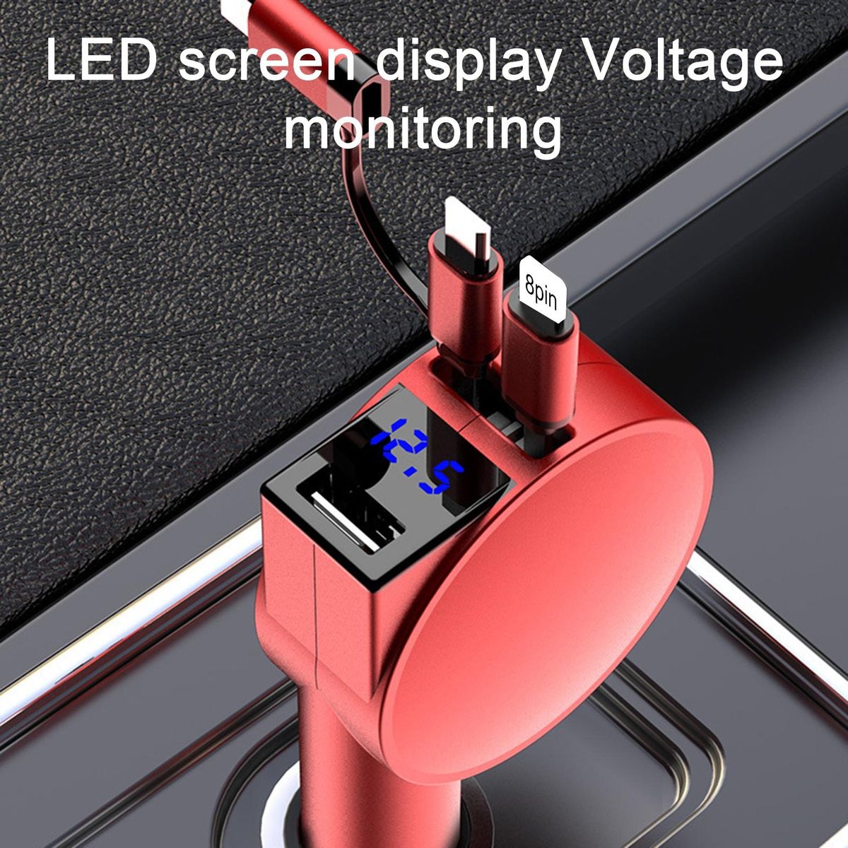 Car Charger Adapter 3 Ports Car Charger Socket Red