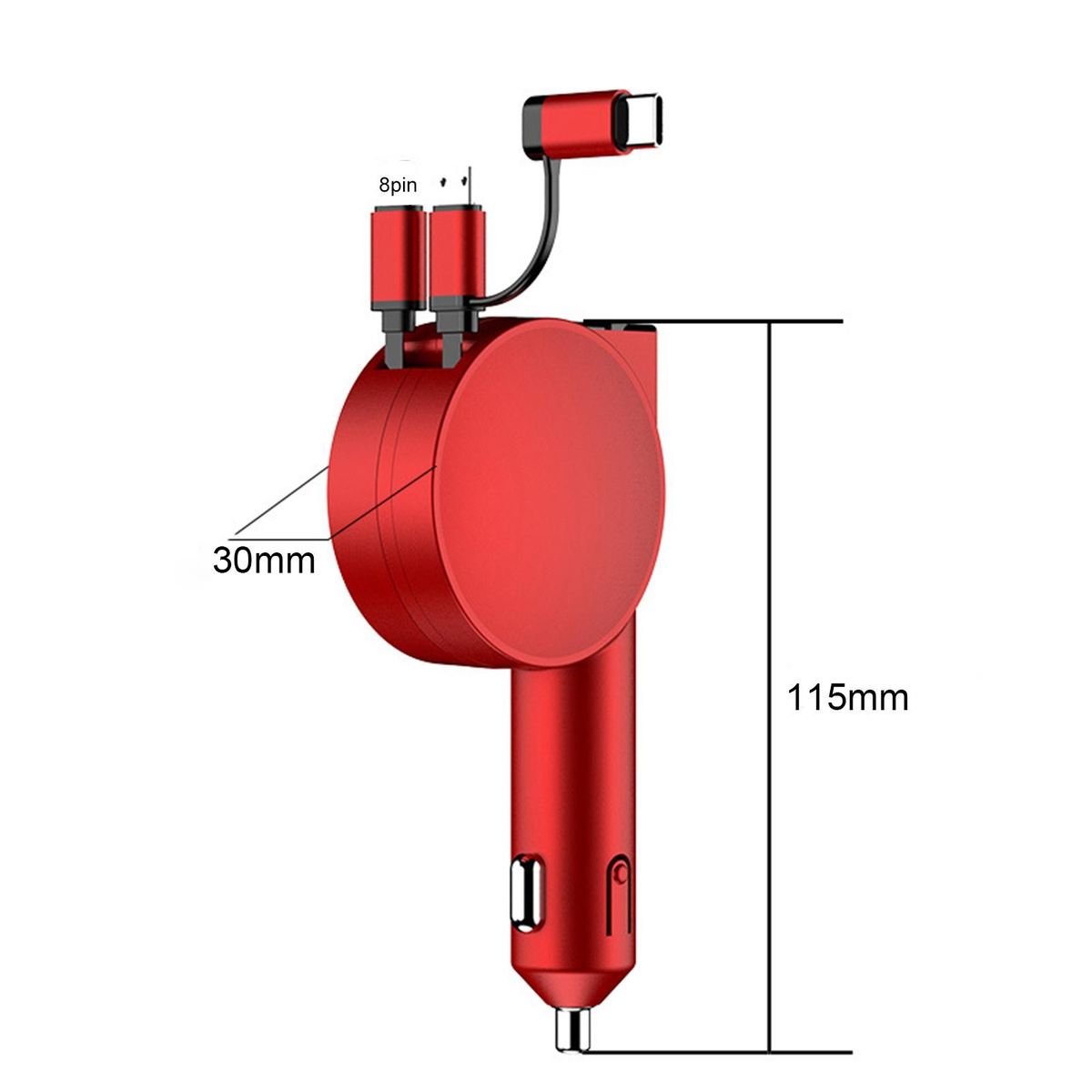 Car Charger Adapter 3 Ports Car Charger Socket Red