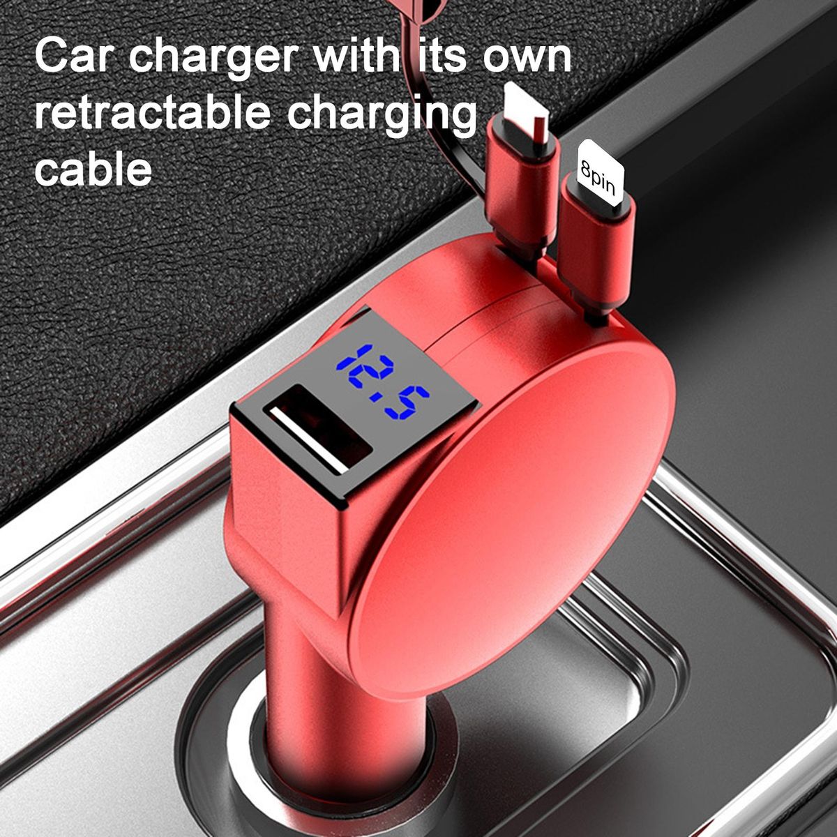 Car Charger Adapter 3 Ports Car Charger Socket Red
