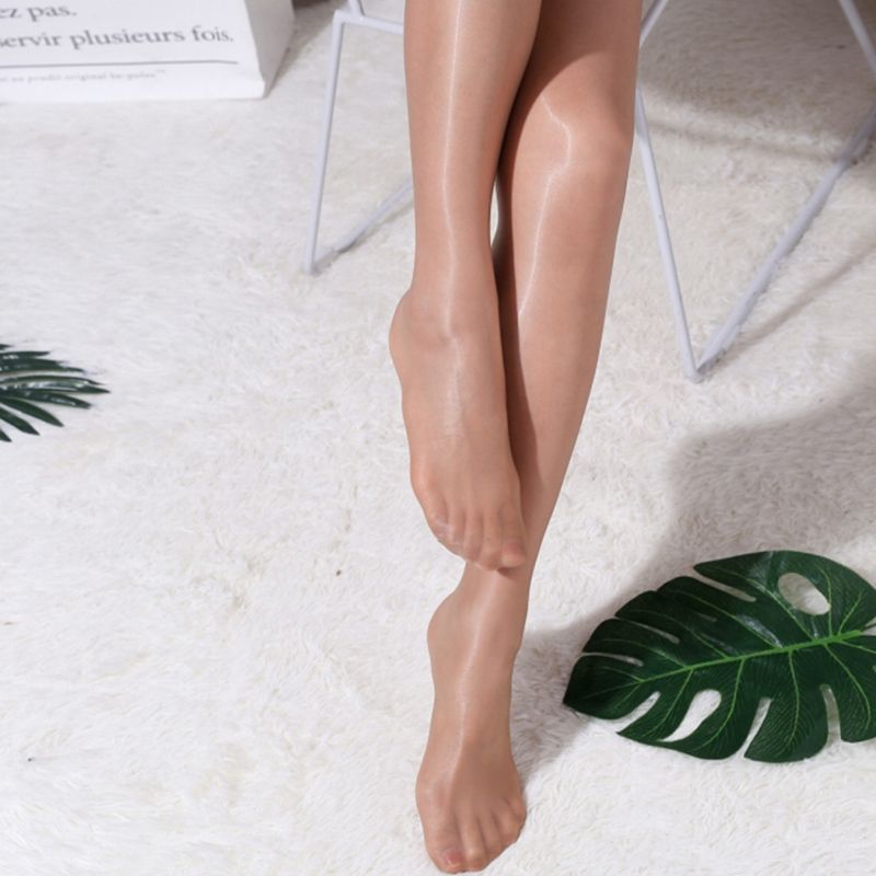 1D Oil Shiny Tights Women Y Nightwear Underwear Ultra Thin Transparent Lingerie Glossy Seamless Hose Dark Nude