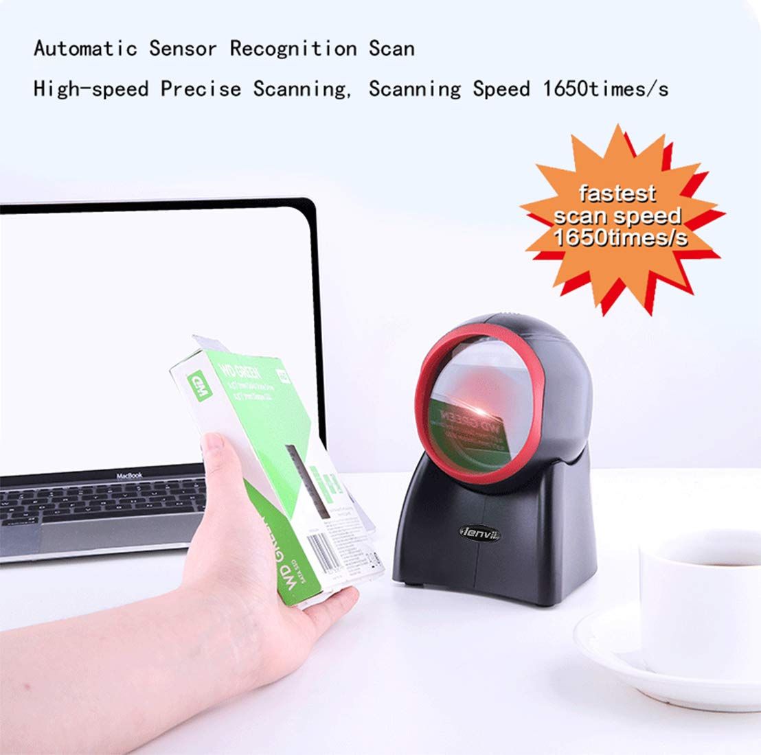 E655 2D Classical Desktop Bar Code Reader,Economical Bar Code Scanner,1D 、2D、QR-code Bar Code Scanner For Logistics, Supermarket, Warehouse