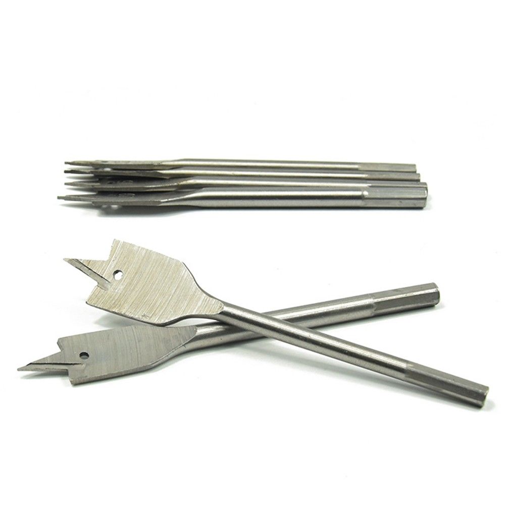 6Pcs Wood Flat Drill Sets 10mm-25mm Steel Woodworking Spade