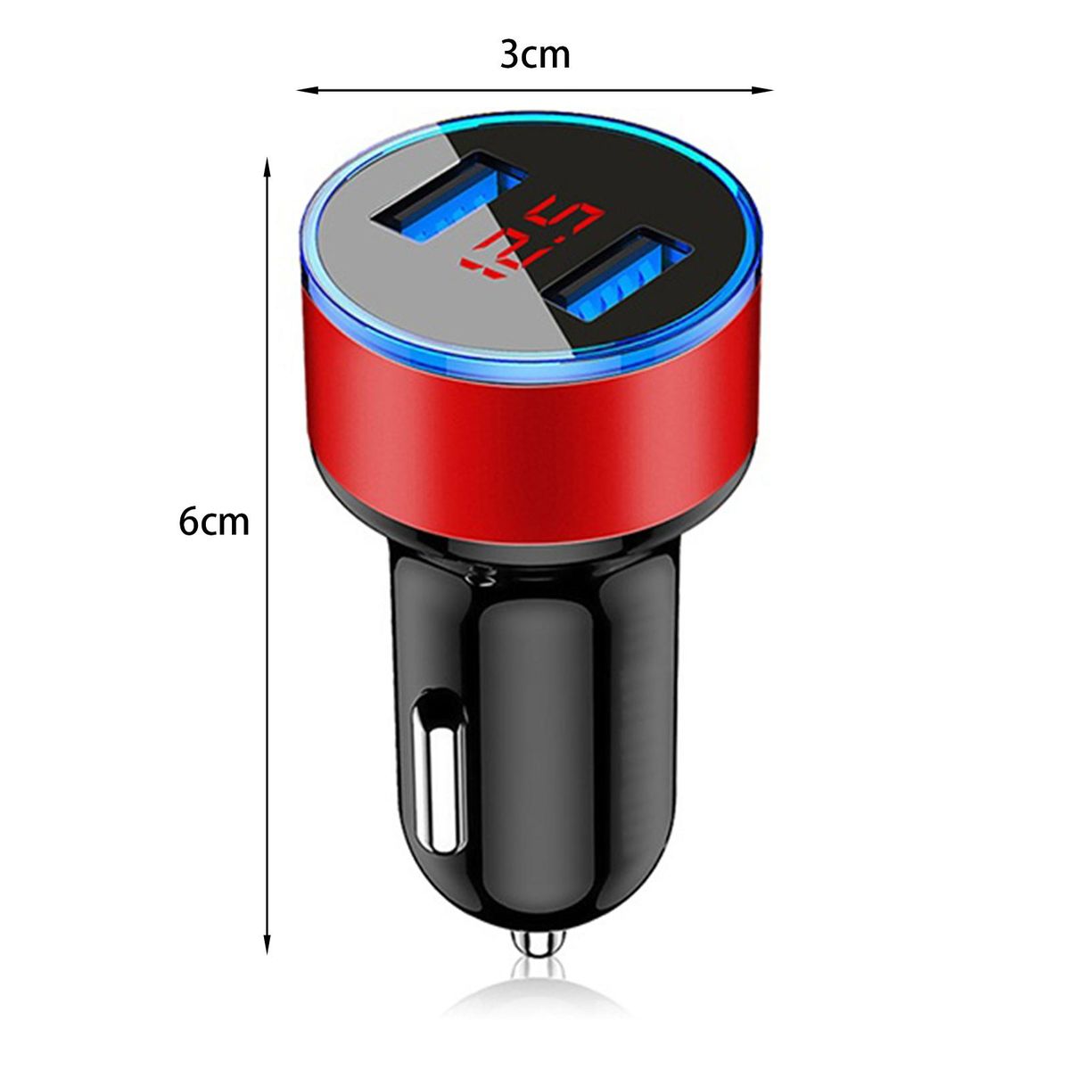 Car Charger Universal Dual USB Car-charger Adapter Red
