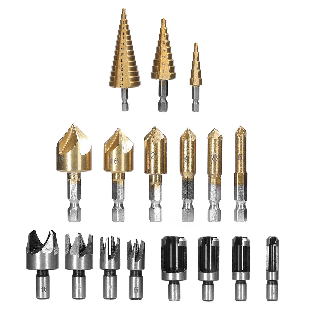 26pcs Woodworking Chamfer Drilling Tools Drill Bits Set Wood