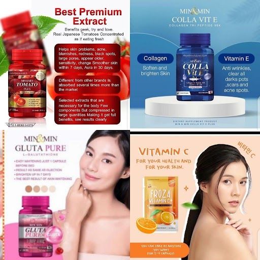 Colla Vit E + Froza Vit C + Tomato Plus +  Gluta Pure