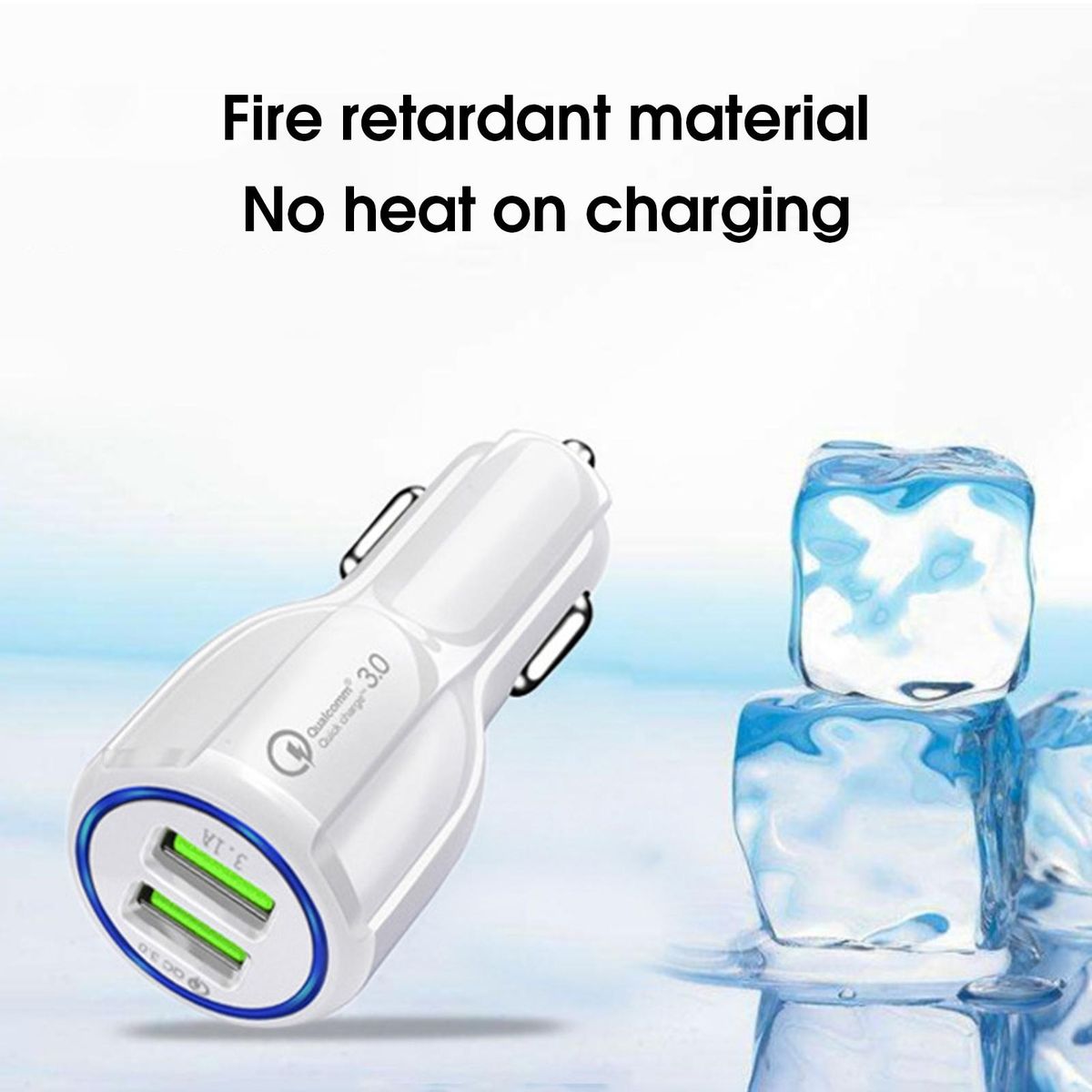 Car Charger QC3.0 USB Car Phone Charger White