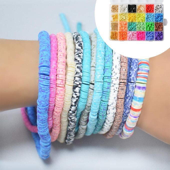 2 Piece Clay Spacer Beads Kit Craft Beads For DIY Bracelets