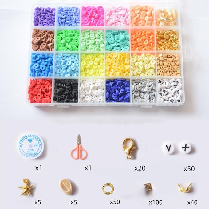 2 Piece Clay Spacer Beads Kit Craft Beads For DIY Bracelets