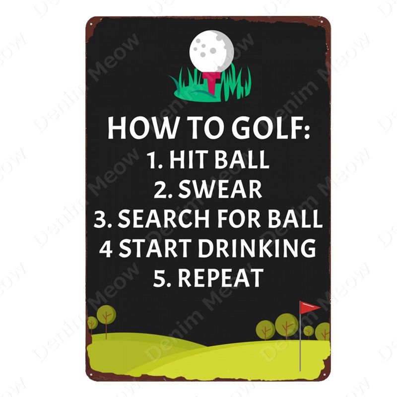 The Golfher Plaque Golf DAD Metal Tin Signs Bar-21