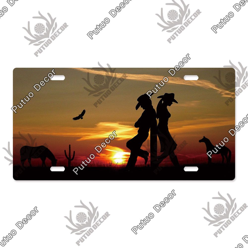 Putuo Decor The Setting Sun Licenses Plate Metal-LP0218
