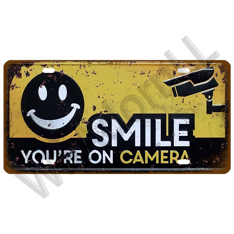 Toile Smile Welcome WIFI License Plate Store Wall-E0175