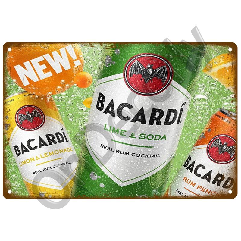 Retro Bacardi Metal Sign Tin Sign Whisky Belgium-SY25169
