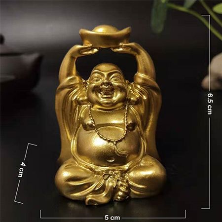 Gold Laughing Buddha Statue Chinese FengShui Money Maitreya